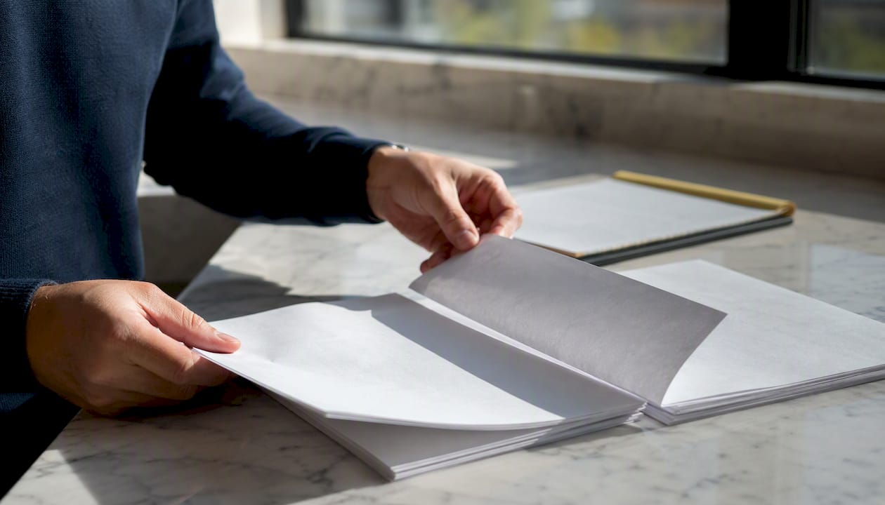 Hands arranging nonprofit legal documents